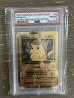 2021 POKEMON CELEBRATIONS UPC PROMO #58/102 PIKACHU GOLD METAL CARD PSA 8