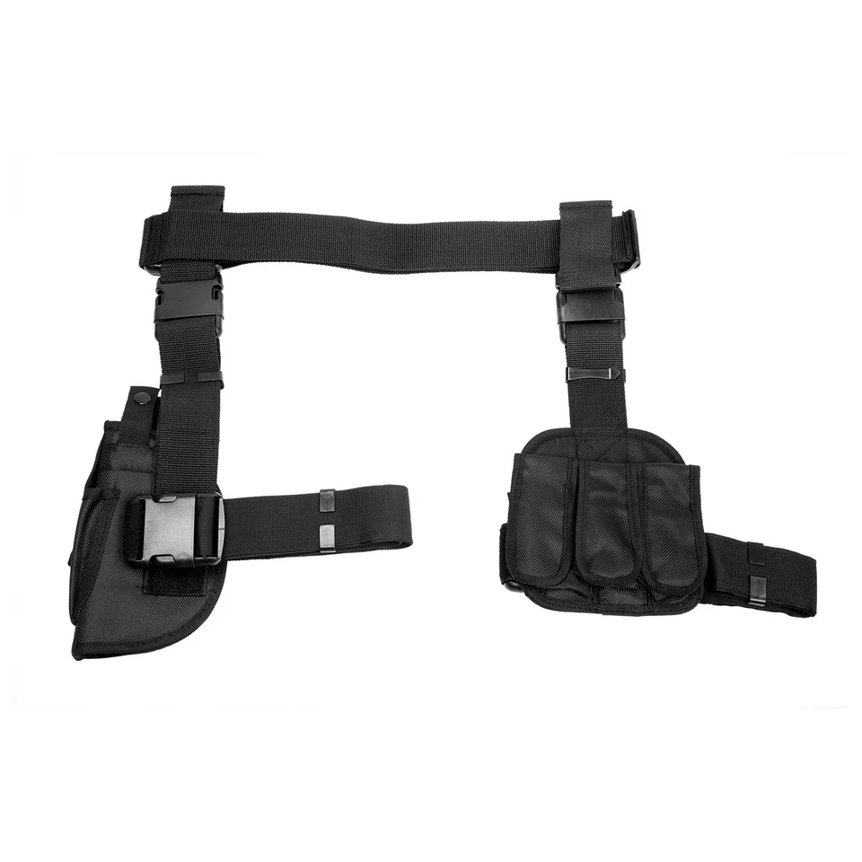 Halloween 3 piezas pierna caída pistola funda cargador bolsa con pistola utilería negra CV2908 Foto 3 de 4