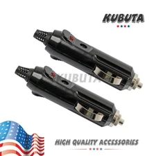 2Pack 12V Male Car Cigarette Lighter Socket Plug Connector USA