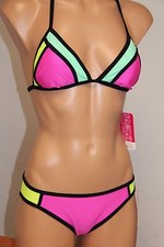 NWT Hula Honey Swimsuit Bikini 2 piece set Sz S Multi-Color