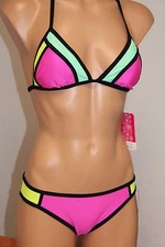 NWT Hula Honey Swimsuit Bikini 2 piece set Sz S Multi-Color