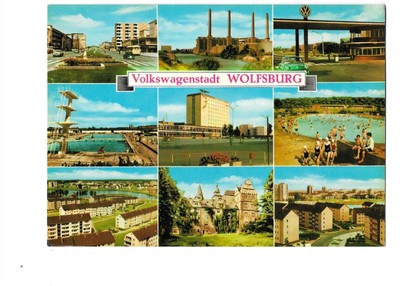 Wolfsburg - Volkswagenstadt VW Schwimmbad - Mehrbildkarte unzirkuliert - um 1970