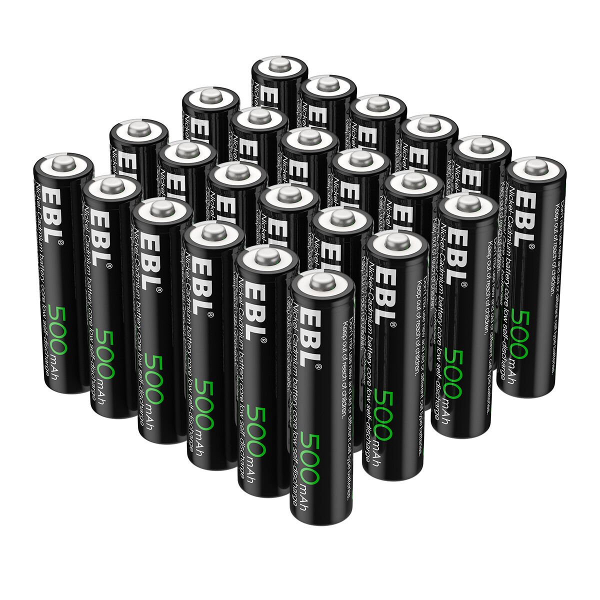 24x AAA Rechargeable Batteries NiCd 500mAh 1.2v for Garden Solar Ni-Cd LED Light-image