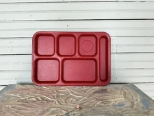4 PACK! School Lunch Tray - 6 Section - Cambro PS1014 RED 15"x 9"