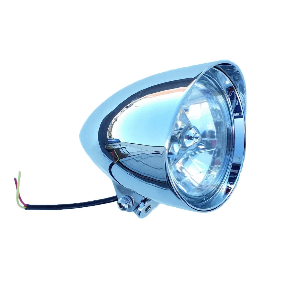 Faro cromado Bullet Tri Bar 5,75" para Sportster Dyna Softail Chopper FXEF Foto 3 de 4