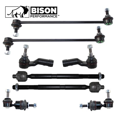 Bison Performance 8pc Front Rear Sway Bar and Inner Outer Tie Rod Kit For Volvo