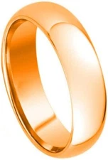 7mm Tungsten Carbide Domed Rose Gold Plated High Polished Wedding Band Ring