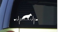 German Shepherd heartbeat lifeline I216 8" wide Sticker decal gsd schutzhund