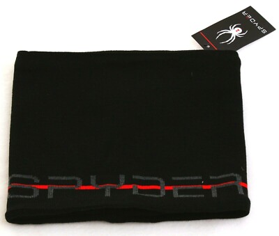 Spyder Black & Red Knit & Fleece  Neck Gaiter Men's One Size NWT