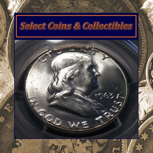 1963 PCGS Graded MS64 Franklin 90% Silver Half Dollar 50C #2012