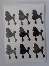 20 - 500 black poodle dog stickers fun for children funny shows festivals