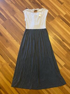 Lou & Grey X-small Maxi Dress Gray Jersey Knit Stretch Open Tie Back  Women's New | eBay