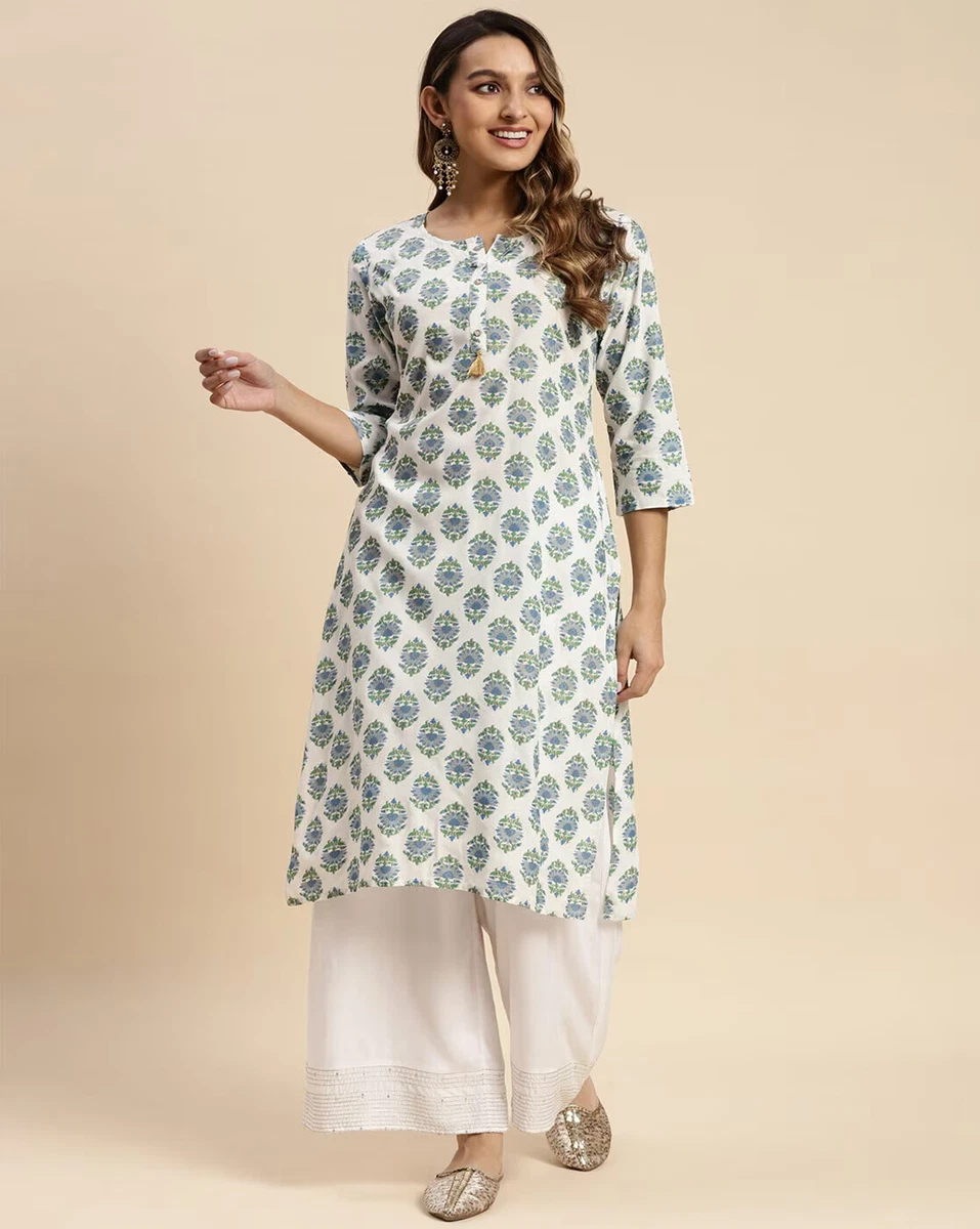 Straight printed best sale kurta