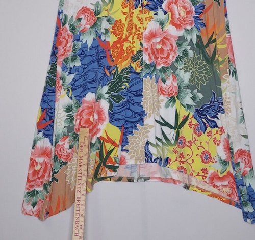 JM Collection Midi Dress XL Multicolor Bold Floral Stretch Cap Sleeve V-Neck - Picture 6 of 9