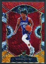 Daniel Oturu 2020-21 Panini Select Red White Orange Shimmer Prizm Rookie RC #93