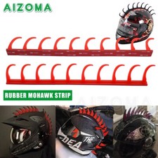 Red 13 Inch Long Dirtbike Ski Helmet Mohawk Rubber Talon Peel Stick 3M Universal