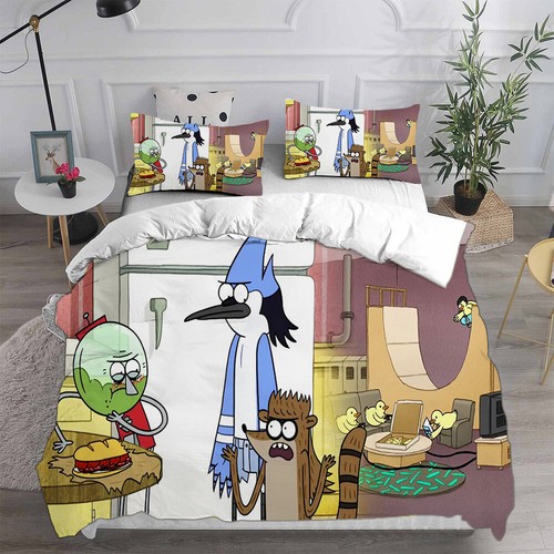 Cosplay Regular Show Mordecai Rigby 3D Duvet Cover Bedding Pillowcase Quilt - Picture 19 of 33