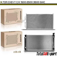 Radiator&AC Condenser Cooling Kit for Chevrolet C1500 1988-1990 V8 5.0L C2500