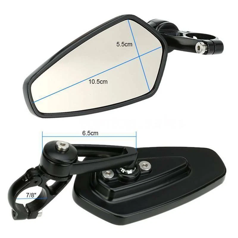 For Aprilia Tuono 1000R 2X Motorcycle Rear View Mirrors 7/8" Bar End Side Black - Image 2 of 4
