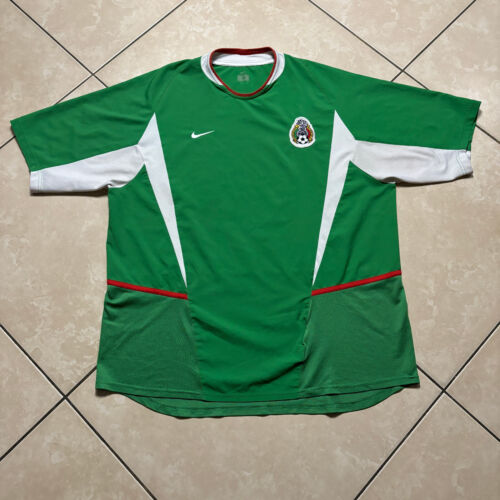 Vintage 2003/04 NIKE Mexico National Team Home Soccer Jersey Large VTG Green
