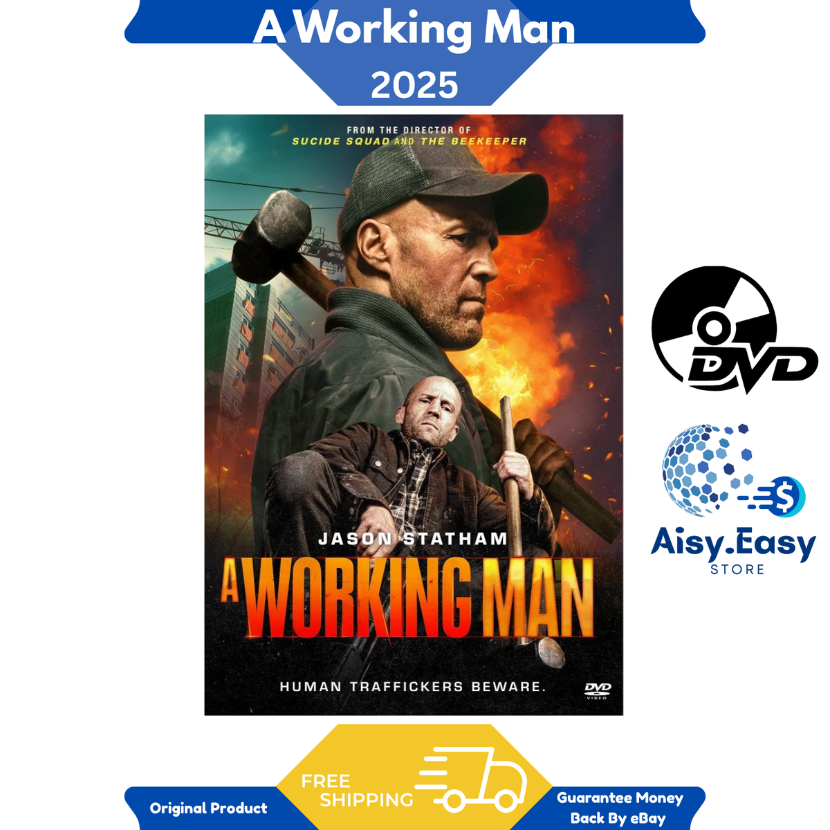 A Working Man 2025 Action Movie Region Free HD DVD High Quality