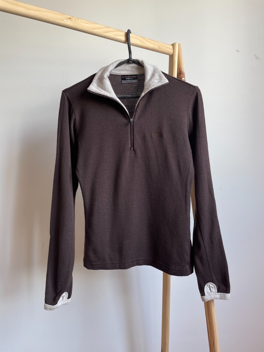 Icebreaker Ladies S メリノウール100% SPORT320 Icebreaker Merino Wool Womens 1/4 Zip Sport 320 Pullover