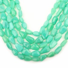 Natural Chrysoprase Beads 8 Inch Strand 9x11-10x12 MM Beads Faceted Tumble Beads