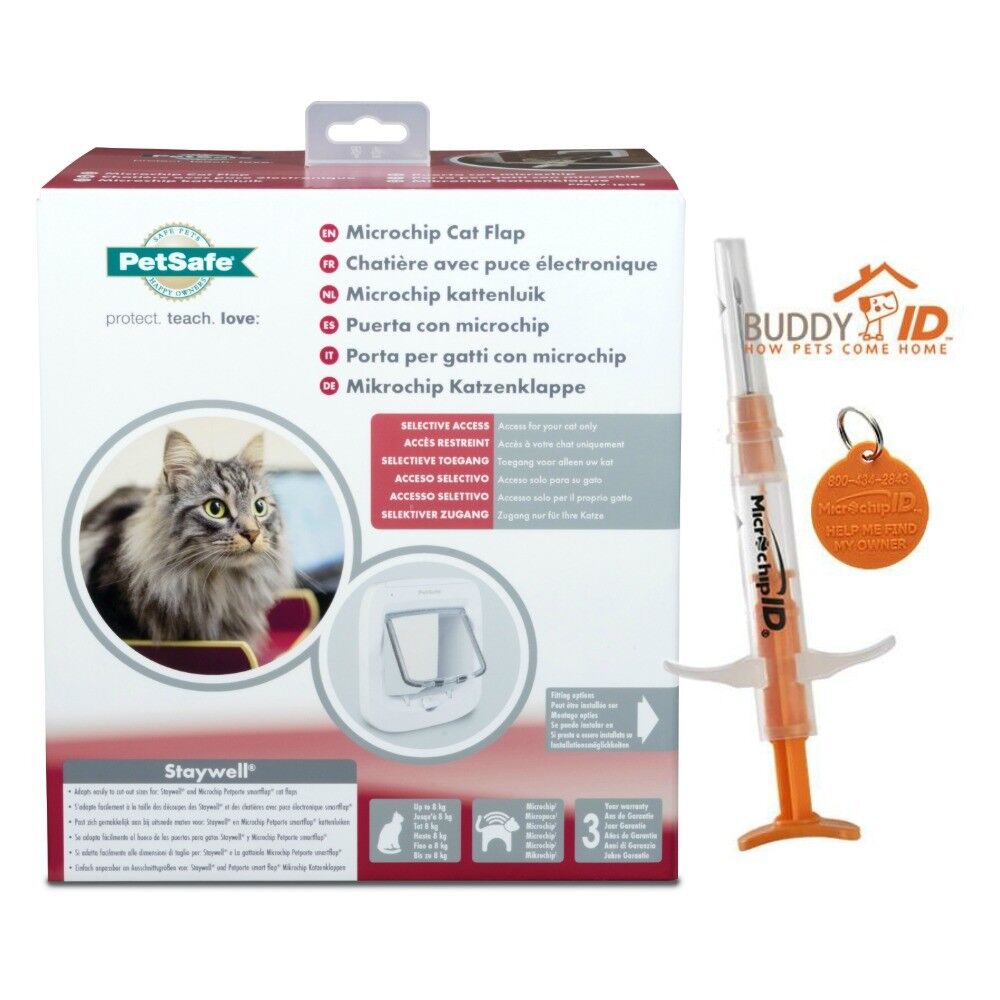 Uitvoerder woestenij Gymnast PetSafe RFID Microchip Cat Flap/Door with FREE Pro ID Buddy ISO Mini  Microchip 729849161450 | eBay