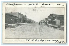 1904 Buildings from Main Street, Spring Valley, Illinois IL Antique Postcard