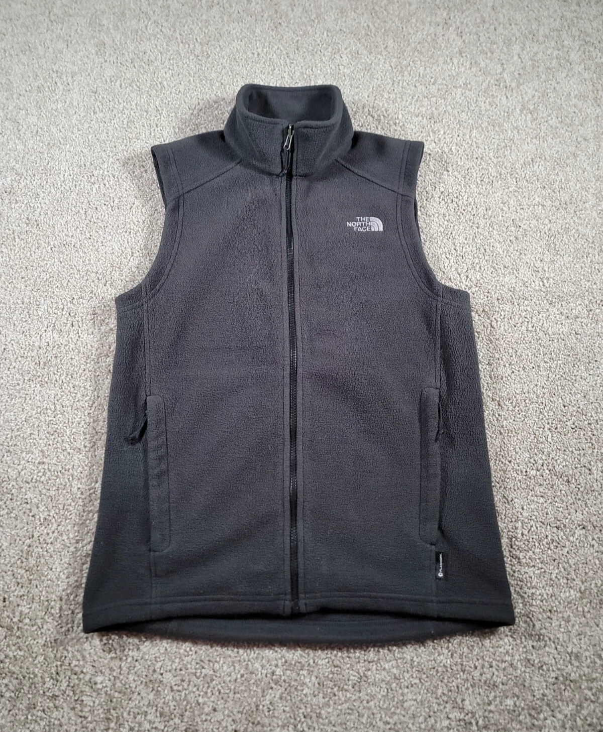 The North Face Fleece Vest Mens Small Gray Flash Dry Hiking Gorpcore Full Zip