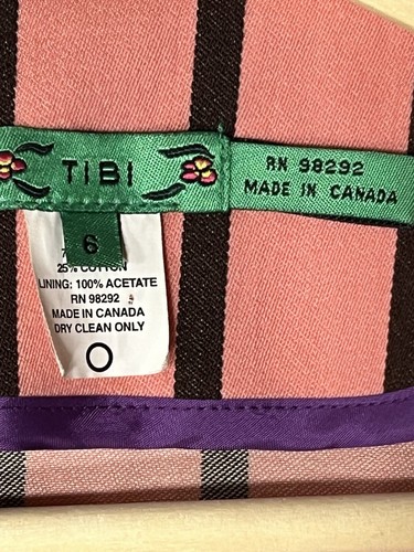 TIBI Blazer Jacket Women’s Sz 6 Wool Pink Black Stripe Fitted Vintage Flower - Bild 13 von 20