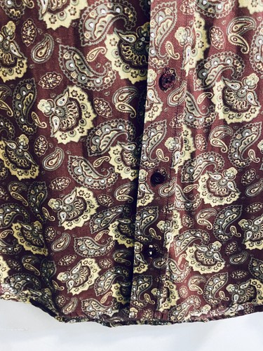 Cinch Youth Boys Paisley Print Shirt Large 12 Brown Button Down Western Cowboy - Picture 14 of 16