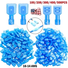 100-500X Nylon Female Male Spade Terminal Crimp Quick Disconnect Wire Connectors