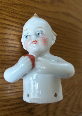 Süße antike Porzellan Akt ''Kewpie'' Half Doll Nr. 14404 - 2,75'' - guter Zustand