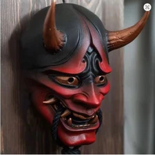 Adult Unisex Halloween Face Masks Japanese Hannya Demon Oni Samurai Noh Kabuki P