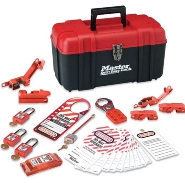 MasterLock 1457E410KA Portable Lockout Toolbox Kit with Thermoplastic Padlocks