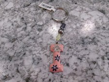 Letter "I" Key Chain, Pink, Floral, w/Tag