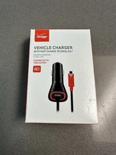 Verizon Vehicle Charger Fast Charge Tech 6ft Micro USB Cable New Sealed Box