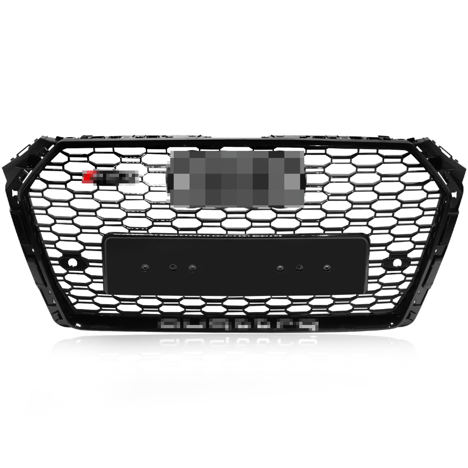 Para Audi A4/S4 B9 RS4 2017-2018 estilo panal malla hexagonal rejilla negra con Qoattru Foto 4 de 4