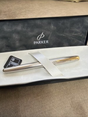 Parker Sonnet Argent Sterling Silver Fountain Pen 18K F Pt New In Box 85112