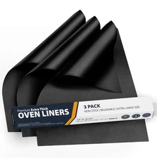 Oven Liners for Bottom of Oven - 3 Pack Large Heavy Duty Mats 16.25”x23” Non-...