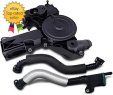 PCV Crankcase Vent Valve Breather Hose Kit - Compatible with Audi VW 2.0L Turbo