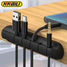 NNBILI Silicone USB Cable Organizer Cable Winder Desktop Tidy Management Clips C