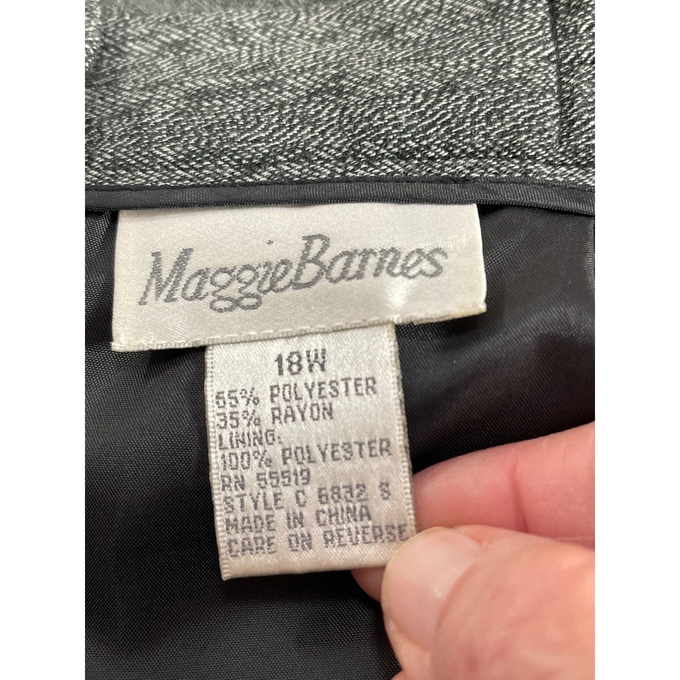 Maxi falda para mujer Maggie Barnes gris espiga con abertura lateral talla 18W Foto 4 de 4