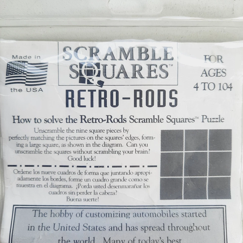 1994 Scramble Squares RETRO RODS Cars Puzzle Gift NEW!  - Image 4 of 4