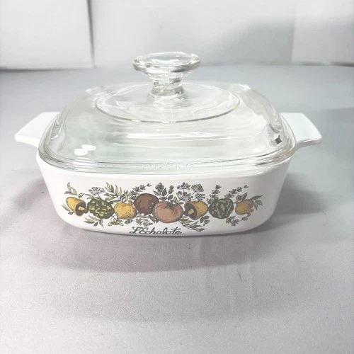 Vintage Corning Ware A1B 1Qt Casserole Dish Spice of Life Pyrex Lid A70