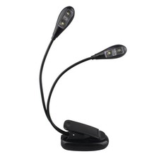 Portable Music Stand Light with 2 Gooseneck Arms, 4 LEDs for Clip-on, Au...