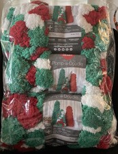 3 Skeins Red Heart POMP-A-DOODLE Holiday 7 Bulky Yarn Red, Green  White NEW