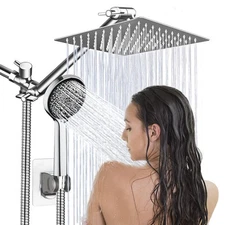 Shower Head,8”Rain Shower Head with Handheld Spray Combo with 11'' Angle Adju...