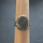 Vintage Sterling Silver Druzy Quartz With Filigree Band Signed Size 8 925